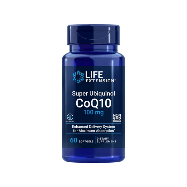 LIFE EXTENSION SUPER UBIQUINOL CoQ10 WITH ENHANCED MITOCHONDRIAL SUPPORT ™ 100 SOFTGELS.