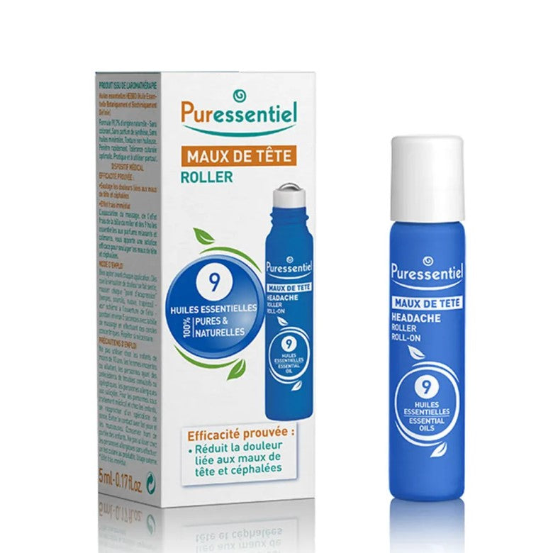 PURESSENTIEL WELL-BEING HEADACHE ROLL-ON 9 ESSENTIAL OILS 5ml