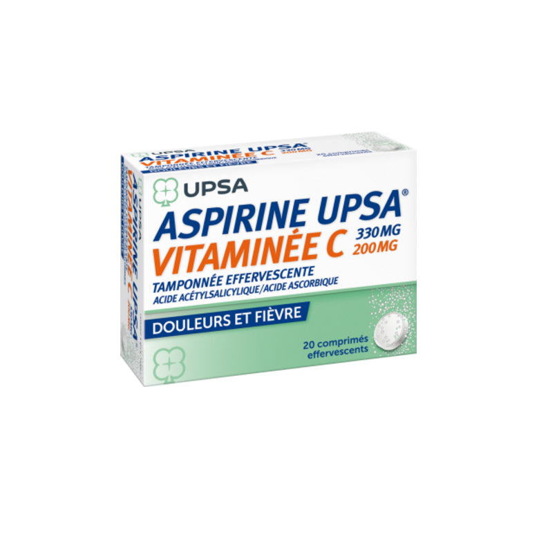 ASPIRINE UPSA VITAMINE C 330 MG/200MG 20 COMPRIMÉS EFFERVESCENTS