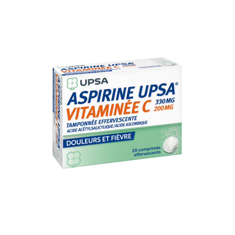ASPIRINE UPSA VITAMINEE C 330 MG/200mg 20 COMPRIMITS EFERVESCENTS