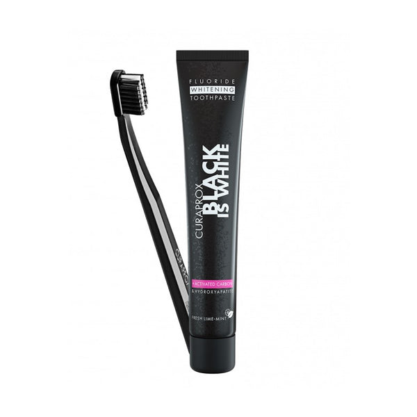 CURAPROX SET BLACK IS WHITE TOOTHPASTE 90ML + BRUSH