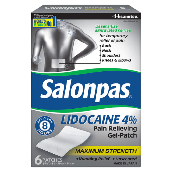 SALONPAS LIDOCAINE 4% 6 PATCHES