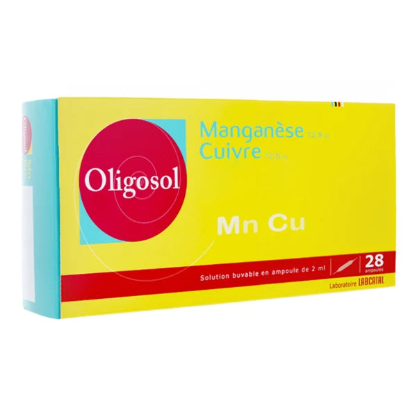 LABCATAL OLIGOSOL MANGANÈSE CUIVRE (Mn Cu) 28 AMPOULES BUVABLES